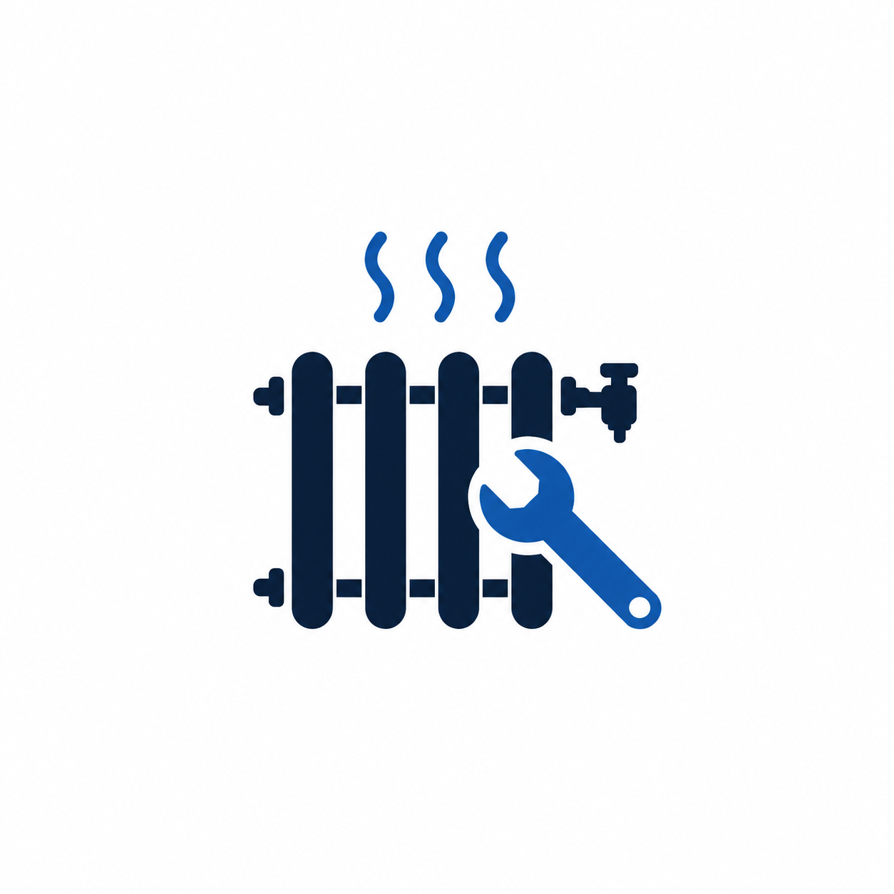 Heating and radiator installation icon for radiator replacement and heating plumbing in Valencia