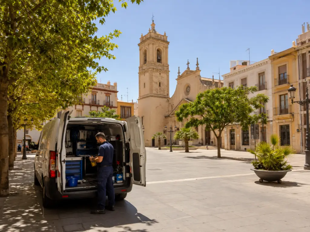 English-speaking plumber in Paterna near Valencia with a service van